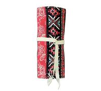 Rollmäppchen für Buntstifte - Rot 24 Federmäppchen Stifterolle Mäppchen Federmäppchen zum rollen - Schlamperrolle Pinselrolle aus Canvas und Baumwolle - Ideal für Reisen, Schule, Büro, Kunst