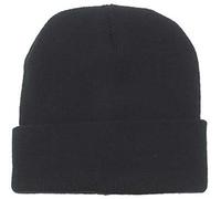 Rollmütze, 100 % Wolle, fein gestrickt 10933A Schwarz