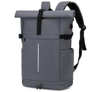 Rolltop Rucksack Herren Damen, Myhozee Rucksack mit 15.6 Laptopfach, Groß Reiserucksack Handgepäck Flugzeug, Wasserabweisend Schulrucksack Uni Tagesrucksack Wanderrucksack, 25 - 30L Rollrucksack