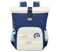 Rolltop Rucksack Kinder - Kleiner Jungen Kinderrucksack 12-16Liter Kindergartenrucksack Wasserfester Kinderrucksäck für 3-8 Jahre, Schulrucksack Wanderrucksack Kindertasche mit Brustgurt - Blau