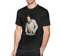 Rom-Eo San-TOS Men's Tops Men Leisure Tee Unisex 100% Cotton Short-Sleeve T-Shirts Black S