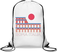 Roma Italia Rom Italien Minimalist Colosseum Gym Sack Casual Drawstring Bag White