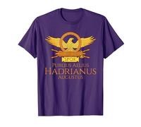 Roman Emperor T-Shirt - Hadrian - SPQR Roman Empire Geschenk T-Shirt, Herren, Violett, L