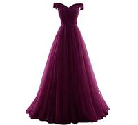 Romantic-Fashion Damen Ballkleid Abendkleid Brautkleid Lang Modell E270-E275 Rüschen Schnürung Tüll DE Lila Größe 40