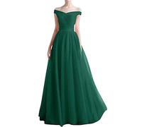 Romantic-Fashion Damen Ballkleid Abendkleid Brautkleid Lang Modell E270-E275 Rüschen Schnürung Tüll DE Grün Größe 48