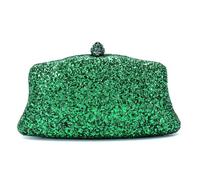RomanticDesign Damen-Handtasche mit Glitzer, Pailletten, Hochzeit, Cocktail, Abschlussball, Party, glänzende Clutch-Geldbörse, Grün