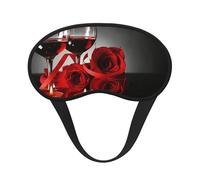 Romantische Dekoration für Verliebte mit roten Rosen und Wein,Vollständige Augenabdeckungen, lichtundurchlässige Schlafmasken, Verdunkelungs-Augenschützer