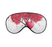 Romantische Herzblätter Baum Augenmaske, Seite Schlafmaske Licht Augenbinde Schlafmaske Nasenpolster und Gummiband für Kinder Frauen Männer