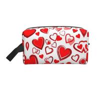 Romantische rote Herz-Aufbewahrungstasche, Kulturbeutel, Kosmetiktasche, Schreibwaren-Tasche, Reisetasche, tägliche Aufbewahrungstasche, weiß, Einheitsgröße