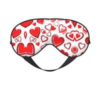 Romantische rote Herz-Augenmaske, doppelseitig, weich, Verdunkelung, Entspannung, Nulldruck, Nachtschlaf-Augenmaske