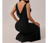 Romantisches Abendkleid für Dates, Partys, Spaghettiträger, körperbetonter Schnitt, rückenfreies Dekolleté, Maxikleid aus Mesh, burgunderrot