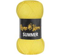 Rome Yarn Summer | Sommergarn | #2 Fein, 4 Ply (UK), Sport (USA) | Seideneffekt | 100% Mikrofaser | Anti-Pilling Acrylgarn Wolle (1 Knäuel, 323 Gelb)