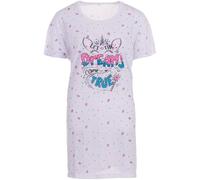 Romesa Nachthemd Teen Kurzarm Dreams M-3XL Schlafshirt Big-Shirt, Farbe:weiß, Größe:L