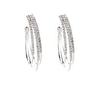 ROMIDA Creolen Silber Damen Ohrringe Mit AAA Cubic Zirkonia, Hypoallergen Klein Schlafen Creolen, Silber Kreolen für Geburtstagsgeschenk