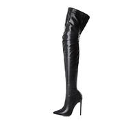 ROMIDA Damen Hohe Stiefel Schuhe Langschaft Overknee Stiefel Stiletto High Heels Lang Boots Langschaft Stiefel Herbst Winter Stiefel Stiefelette Knöchel Schuhe Ankle Boots