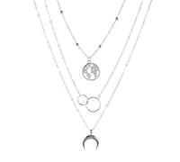 ROMIDA Damen Mondkarte Silber Halskette 925 Sterling Silber Anhänger Kette für Mädchen Damen Tochter Jahrestag