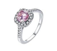 ROMIDA Diamant Ringe Silber Stein Ring mit Zirkonia Kristallen, Frauen Silber Stein Ring Damen Fingerringe Damenring. Klassik Silber Schmuck Mädchen Frauen Mädchen Schmuck