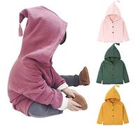 ROMIDA FleeceJacken Gepolsterte Übergangsjacke Jungen Mädchen Mode Süßer Druck Plüschjacke Kapuzenjacke Einfarbig Winterjacke Warm Teddy Hoodie Kapuze Mäntel Kapuzenjacke Parka Jacke, Gelb, 80