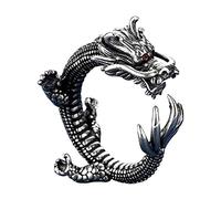 ROMIDA Herren Damen Ringe Y2k Ringe Edelstahl 925 Sterling Silber Vintage Punk Ringe für Damen Offene Ringe Verstellbar Gothic Ringe Band Fingerringe Ring Partnerringe