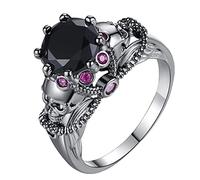 ROMIDA Herren Damen Ringe Y2k Ringe Edelstahl 925 Sterling Silber Vintage Punk Ringe für Damen Offene Ringe Verstellbar Gothic Ringe Band Fingerringe Ring Partnerringe
