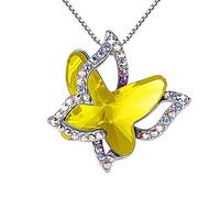 ROMIDA Kristall Schmetertling Halskette aus Sterlingsilber 925 mit Zirkonia, Schmetterlingshalsband Schmuck Geschenke für Frauen Gold kette Muttertag Schmuck Geschenke für Frauen Geburtstag/Jahrestag