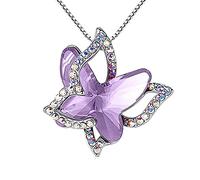 ROMIDA Kristall Schmetertling Halskette aus Sterlingsilber 925 mit Zirkonia, Schmetterlingshalsband Schmuck Geschenke für Frauen Gold kette Muttertag Schmuck Geschenke für Frauen Geburtstag/Jahrestag