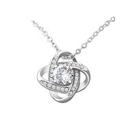 ROMIDA Mädchen vierblättriges Kleeblatt Halskette 925 Sterling Silber Anhänger Kette Muttertag schmuck halskette aus Sterlingsilber 925 mit Zirkonia Geburtstag Geschenke für Mädchen
