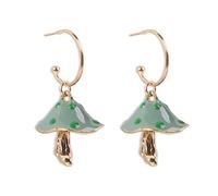 ROMIDA Ohrring 925 Sterling Silber süßer kleiner Pilz Anhänger Muster Hakenohrringe Doppelte Farbe Drahtziehohrringe Antiallergische Ohrringe, romantisches Geschenk