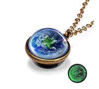 ROMIDA Personalisierte Halskette für Männer/Frauen, Paar-/Freundschaftskette Kosmische leuchtende Vintage Anhänger Halskette Geschenke für Frauen S925 Sterling Silber Halskette Muttertagsgeschenk