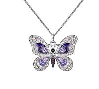 ROMIDA Schmetertling Halskette Schmetterlingshalskette aus Sterlingsilber 925 mit Zirkonia, Schmetterlingshalsband Schmuck Geschenke für Frauen Gold kette Geburtstagsgeschenk