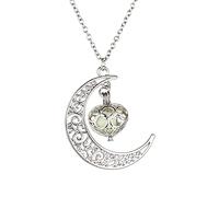 ROMIDA Strass Silber Halskette Ausschnitt-Mond-Herz-Anhänger Choker Halskette Für Frauen Glänzende Kristall Kubische Zirkonia Kurze Kette Halskette Braut Hochzeit Schmuck Geschenke Für Sie