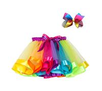 ROMIDA Tüllrock Mädchen Festliches Set Tütü Mädchen Rosa Tutu Mädchen Bunt Tutu Rock Baby Mädchen Regenbogen Rock Mädchen Prinzessin, Mehrfarbig, 9-11 Jahre