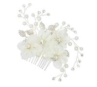 ROMISBABA 1 Stück Brautkopfschmuck Haarkamm aus Silberner Legierung mit Perlen und Handpoliertem Design Eleganter Haarschmuck für Damen zu Tanzpartys und Jubiläen