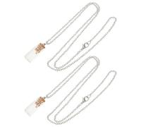 ROMISBABA 2 Stück 2 Stück Glasflaschen Halsketten mit Senfkorn Religiöser Schmuckanhänger für Damen Herren Christliche Halskette mit Glaubenssymbol Inspirierende Geschenkidee