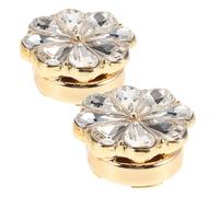 ROMISBABA 2 Stück Elegante Blumen Manschettenknöpfe Damen Kristall Strass Schmuck Knöpfe aus Langlebiger Legierung Modisch und Stilvoll für Hemden für Hochzeit Party Jubiläum und Festliche