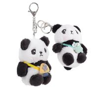 ROMISBABA 2 Stück Niedliche Panda Schlüsselanhänger aus Pp Baumwolle Plüsch Anhänger als Dekorativer Taschenanhänger und Schlüsselhalter für Rucksack und Geburtstag