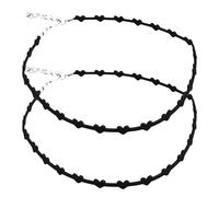 ROMISBABA 2 Stück-pack Choker Halsketten mit Herzanhänger Kurze Silberfarbene Halsbänder aus Langlebigem Material Eng Anliegend für Damen und Mädchen Modischer Schmuck für Alltag