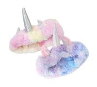 ROMISBABA 2 Stück pack Elastische Haarbänder aus Stoff und Plüsch für Damen Süßes Einhorn Design Bequemes Stirnband zum Schminken und Gesichtswaschen für Sport und Reisen Zufällige Farbe