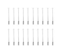 ROMISBABA 20 Stück Lange Kupfer Broschennadeln in Silber für Revers und Kragen Handgefertigt Zeitloses Schmuckzubehör für Alltag und Party Einfaches Design