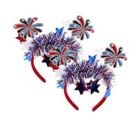 ROMISBABA 2stücke Stirnband Mit Amerikanischer Flagge Und Accessoire Zum Juli Patriotisches Haarband Für Frauen Rot Weiß Blau Unabhängigkeitstag Partydekoration