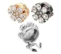 ROMISBABA 3 Stück Teiliges Manschettenknopf Floralem Design Modische Herren Manschettenknöpfe in Silber Gold und Gunmetal Elegante Schmuckaccessoires für Hemd und Anzug Geschenkbox für