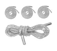 ROMISBABA 4 Stück Glitzernde Strass Schnürsenkel Funkelnde Schuhbänder für Sneaker und Kleidung Deko Verschleißfest und Langlebig Vielseitig für Hoodies Sweatpants und DIY