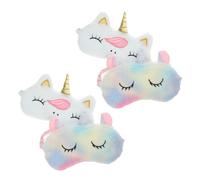 ROMISBABA 4 Stück Niedliche Einhorn Schlafmasken für Mädchen Verstellbar Angenehm für Reisen Nickerchen Partys und Erholsamen Schlaf