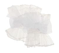 ROMISBABA Fingerlose Spitzen armbänder mit Tüll Kurze Lolita Handschuhe mit Rüschen Weißes Spitzen stulpen Damen Elegantes Hochzeits Party accessoire