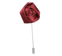 ROMISBABA Herren Anstecknadel Weinrote Blumen Brosche Stofflegierung Handgefertigt Krawattennadel Revers Dekoration Für Anzug Hemd
