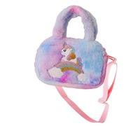 ROMISBABA Plüsch Einhorn Schultertasche für Mädchen Bunte Umhängetasche Handliche Crossbody Tasche Ergonomisch Weich für Schule und Freizeit Geschenk
