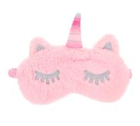 ROMISBABA Rosa Plüsch Schlafmaske mit Einhornmotiv Leichte und Druckfreie Augenmaske für Arbeit und Nickerchen Flauschig und Bequem zum Schlafen