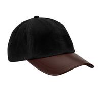 ROMNEYS Wachscap mit Lederschirm schwarz