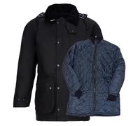 Romneys Warme Winter Wachsjacke Rider 3-in-1 | Inklusive Steppjacke | Wind- und Wasserdicht | Mit Kapuze und Rückenschlitzen (XXXL)
