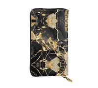 RoMuka Schwarz Marmor Textur Gold Leder Lange Handheld Brieftasche Card Tasche Für Kreditkarte Bargeld Münze Lagerung, Schwarz, One Size, Schwarz, One Size, blacks, One size
